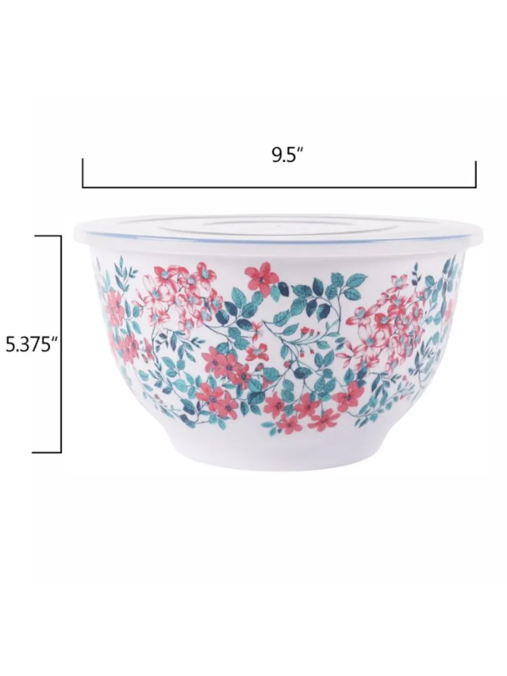 The Woman Pioneer Home Fancy Flourish lids 10-Piece Melamine Mixing Bowl Set